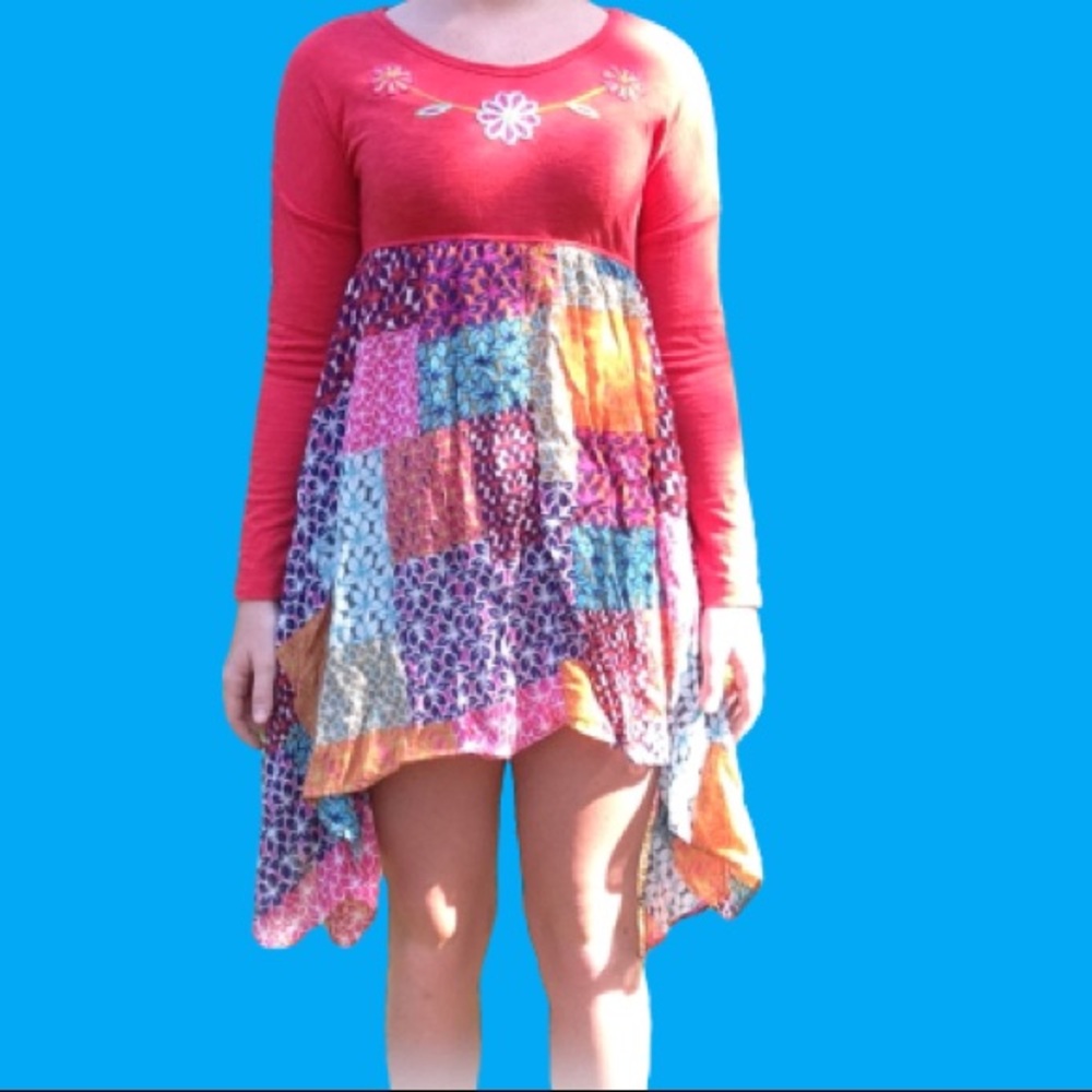 Red flower dress